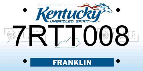 7RTT008 Kentucky License Plate
