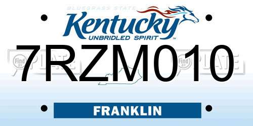 7RZM010 Kentucky License Plate