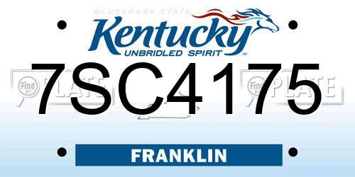 7SC4175 Kentucky License Plate