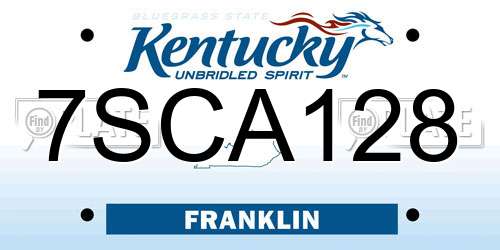 7SCA128 Kentucky License Plate