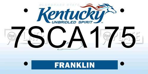 7SCA175 Kentucky License Plate
