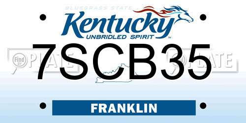 7SCB35 Kentucky License Plate