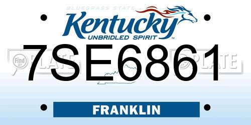 7SE6861 Kentucky License Plate
