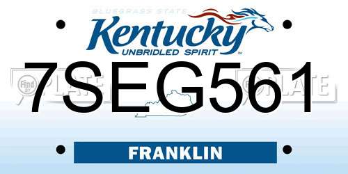 7SEG561 Kentucky License Plate
