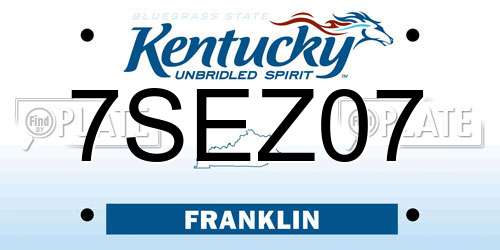 7SEZ07 Kentucky License Plate