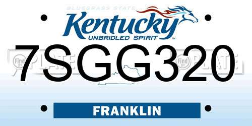 7SGG320 Kentucky License Plate