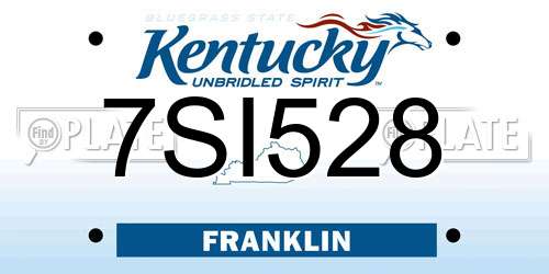 7SI528 Kentucky License Plate
