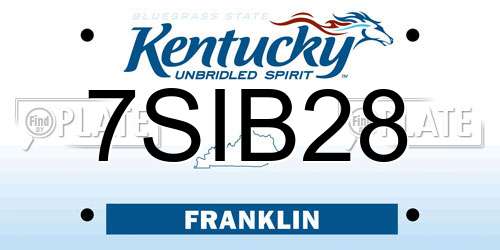 7SIB28 Kentucky License Plate
