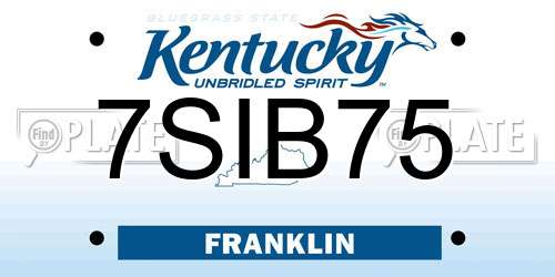 7SIB75 Kentucky License Plate