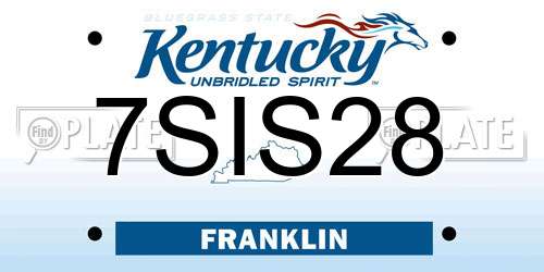 7SIS28 Kentucky License Plate