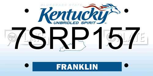 7SRP157 Kentucky License Plate