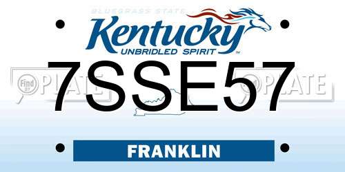 7SSE57 Kentucky License Plate