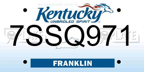 7SSQ971 Kentucky License Plate