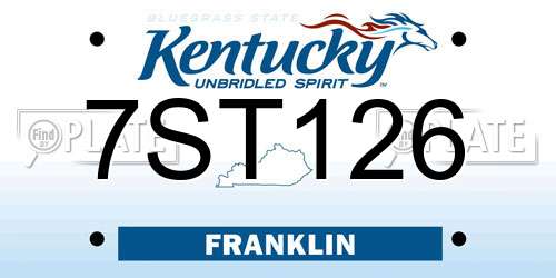 7ST126 Kentucky License Plate