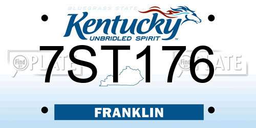 7ST176 Kentucky License Plate