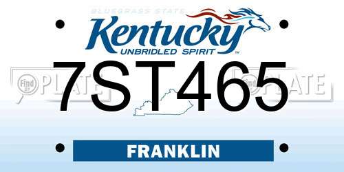 7ST465 Kentucky License Plate