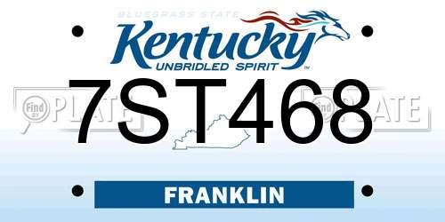 7ST468 Kentucky License Plate