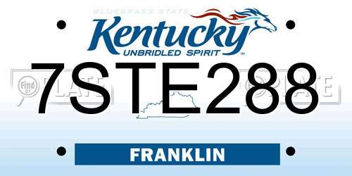 7STE288 Kentucky License Plate