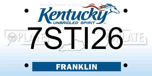 7STI26 Kentucky License Plate