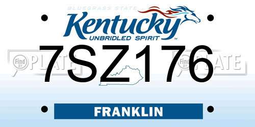 7SZ176 Kentucky License Plate