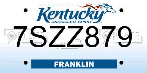 7SZZ879 Kentucky License Plate