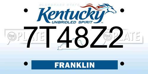 7T48Z2 Kentucky License Plate