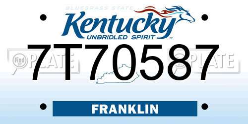 7T70587 Kentucky License Plate