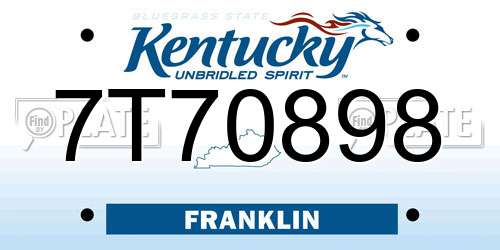 7T70898 Kentucky License Plate