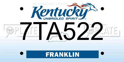 7TA522 Kentucky License Plate