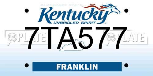 7TA577 Kentucky License Plate
