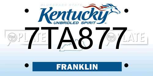 7TA877 Kentucky License Plate