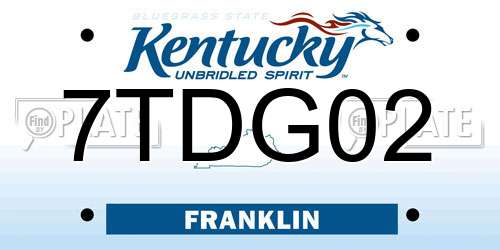 7TDG02 Kentucky License Plate