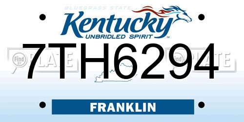 7TH6294 Kentucky License Plate