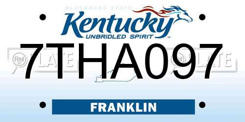 7THA097 Kentucky License Plate