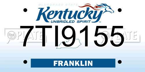 7TI9155 Kentucky License Plate