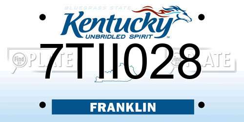 7TII028 Kentucky License Plate