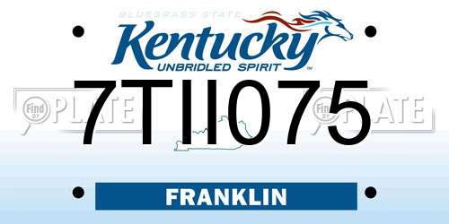 7TII075 Kentucky License Plate