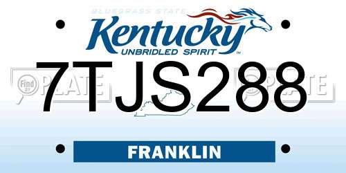 7TJS288 Kentucky License Plate