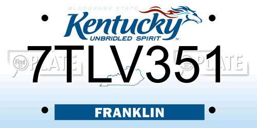 7TLV351 Kentucky License Plate