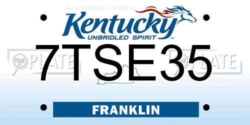 7TSE35 Kentucky License Plate