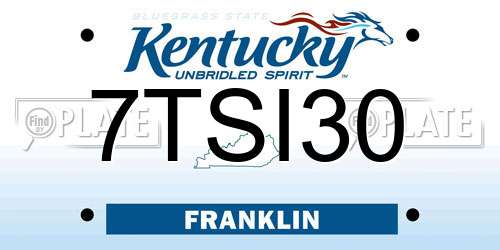 7TSI30 Kentucky License Plate
