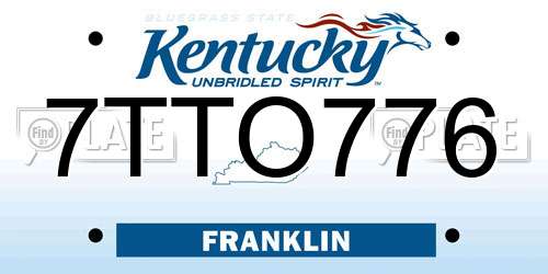 7TTO776 Kentucky License Plate