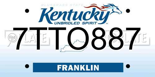 7TTO887 Kentucky License Plate