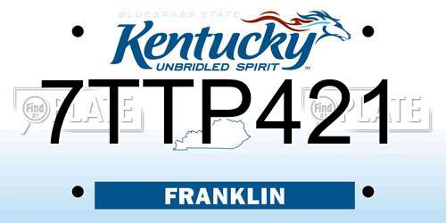 7TTP421 Kentucky License Plate