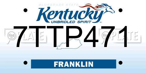 7TTP471 Kentucky License Plate
