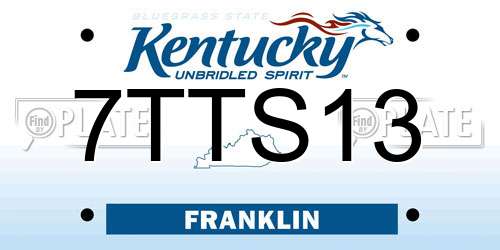 7TTS13 Kentucky License Plate