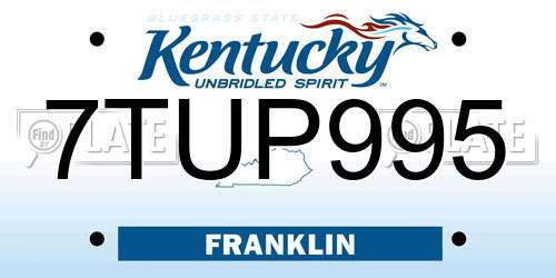 7TUP995 Kentucky License Plate
