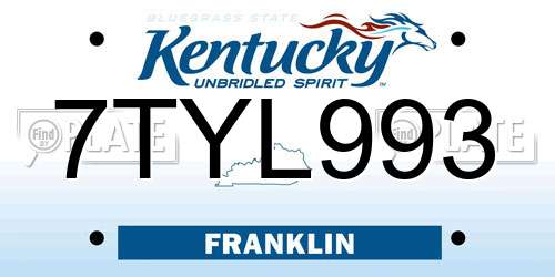 7TYL993 Kentucky License Plate