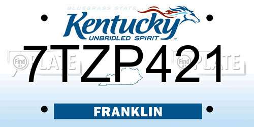 7TZP421 Kentucky License Plate