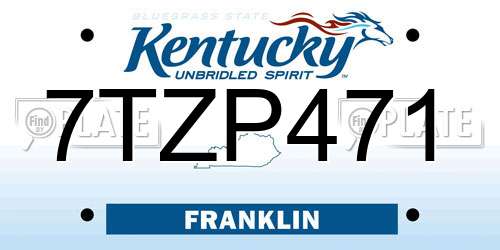 7TZP471 Kentucky License Plate